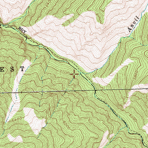 Topographic Map of Anvil Creek, ID