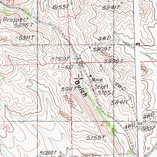 Topographic Map of Apache Mill, ID
