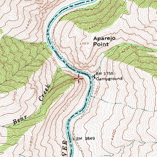 Topographic Map of Aparejo Creek, ID