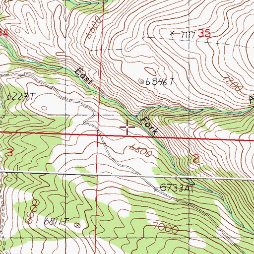 Topographic Map of Apple Creek, ID