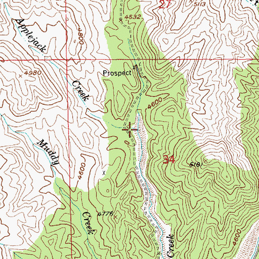 Topographic Map of Applejack Creek, ID
