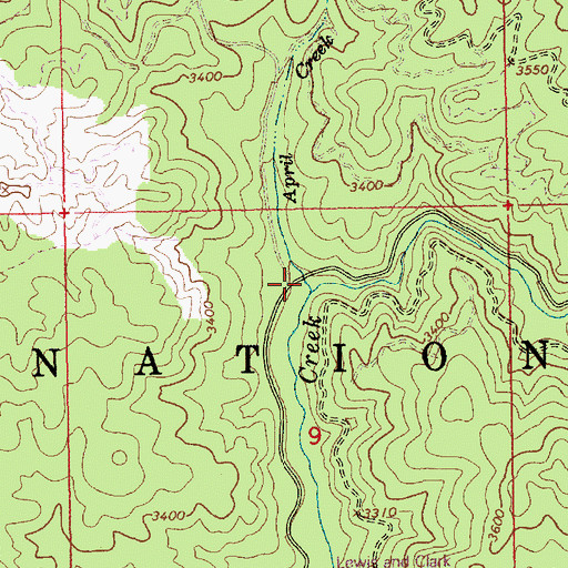 Topographic Map of April Creek, ID
