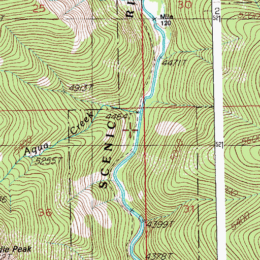 Topographic Map of Aqua Creek, ID