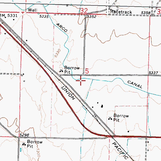 Topographic Map of Arco Canal, ID