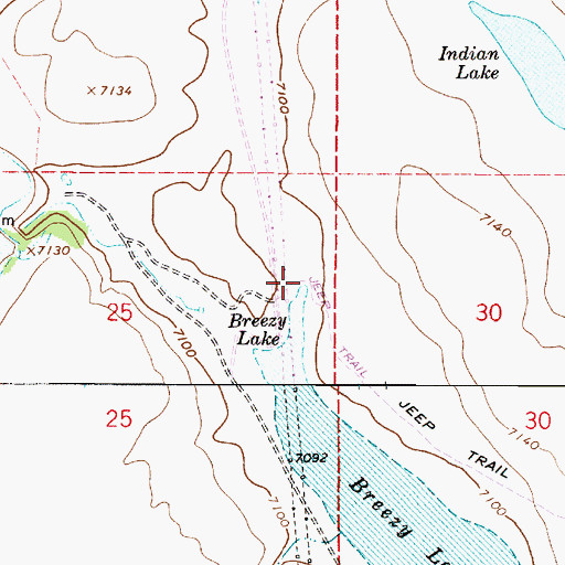 Topographic Map of Breezy Number One Tank, AZ