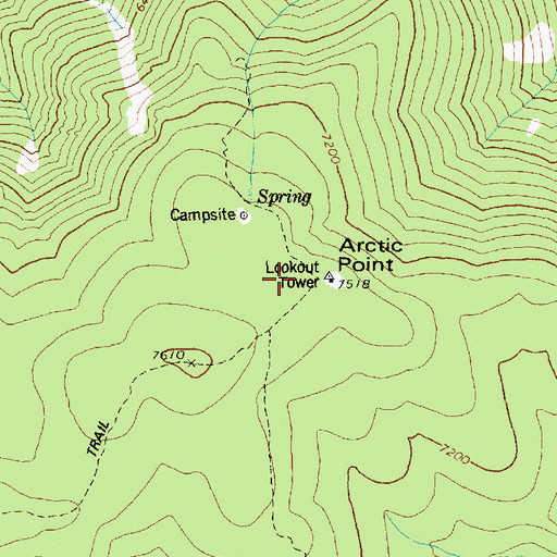 Topographic Map of Arctic Point, ID