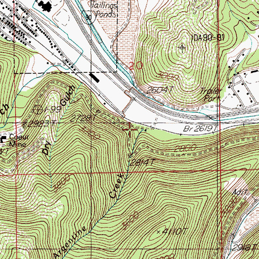 Topographic Map of Argentine Creek, ID