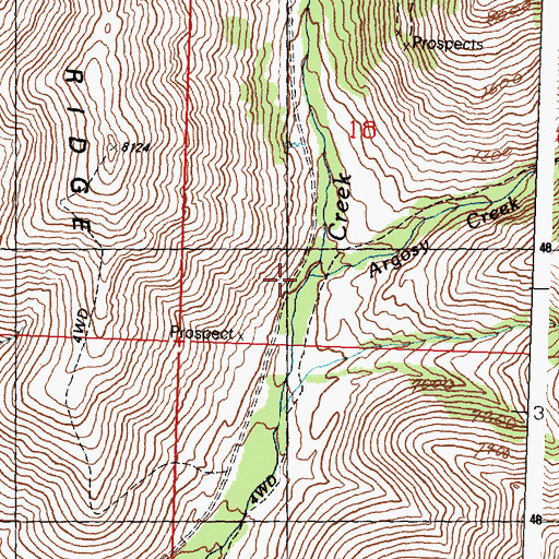 Topographic Map of Argosy Creek, ID