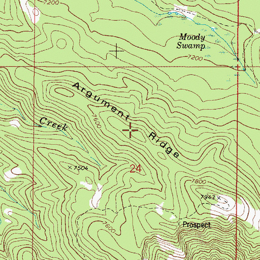 Topographic Map of Argument Ridge, ID
