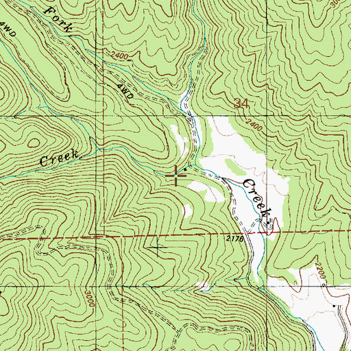 Topographic Map of Armstrong Creek, ID