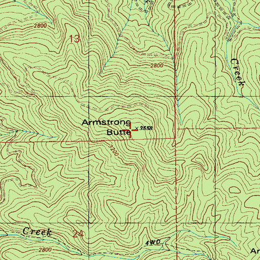 Topographic Map of Armstrong Lookout, ID