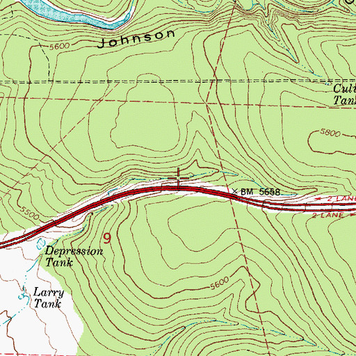 Topographic Map of Bridge Tank, AZ