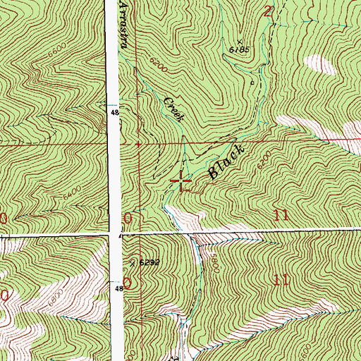 Topographic Map of Arrastra Creek, ID