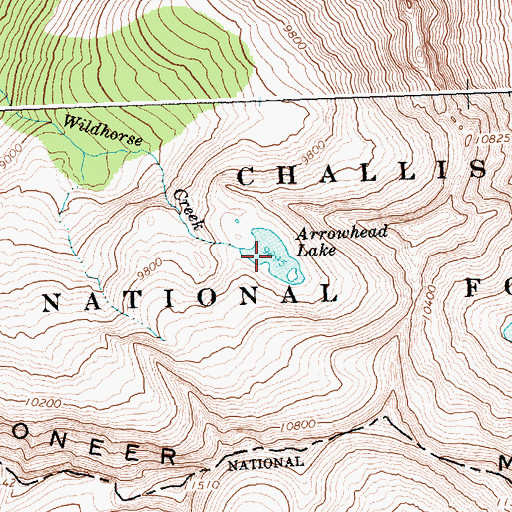 Topographic Map of Arrowhead Lake, ID