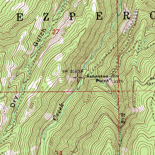 Topographic Map of Asbestos Point, ID