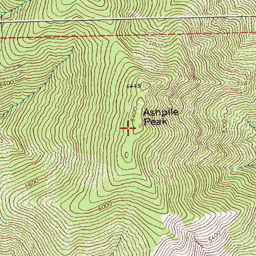 Topographic Map of Ashpile Peak, ID