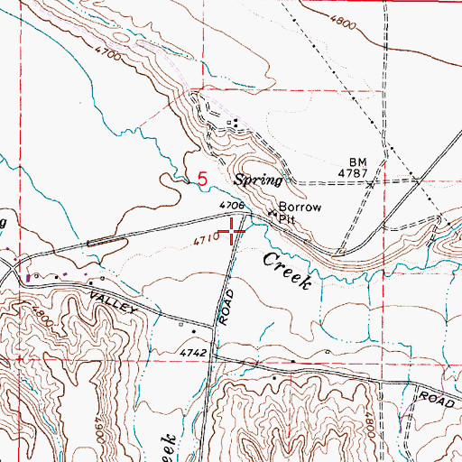 Topographic Map of Aspen Creek, ID
