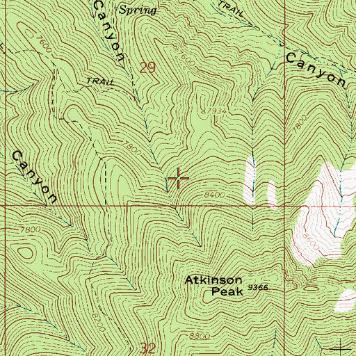 Topographic Map of Atkinson Peak, ID