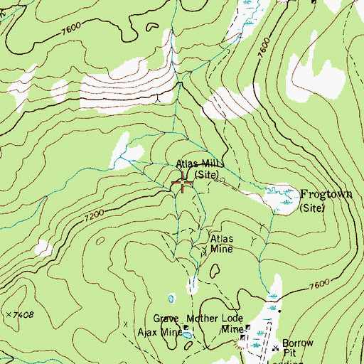 Topographic Map of Atlas Mill, ID
