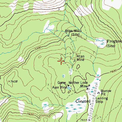 Topographic Map of Atlas Mine, ID
