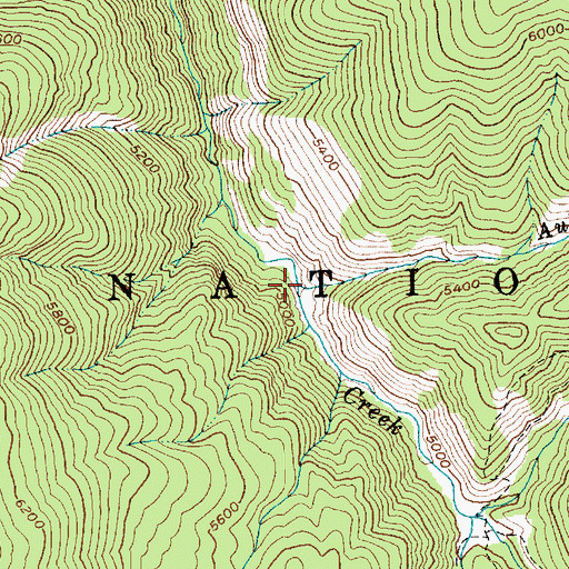 Topographic Map of Aubion Creek, ID