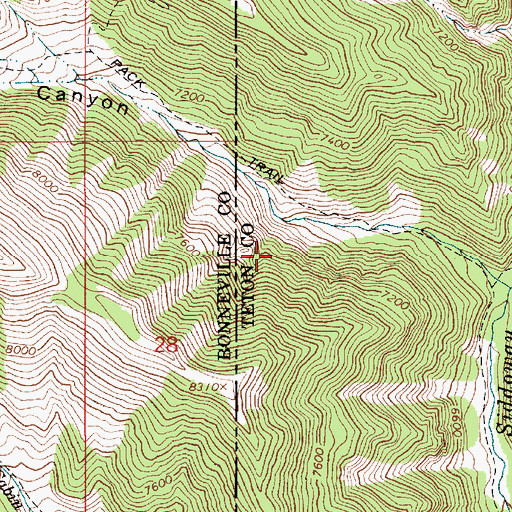 Topographic Map of Austin Canyon, ID