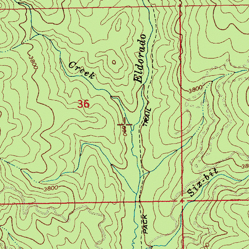 Topographic Map of Austin Creek, ID