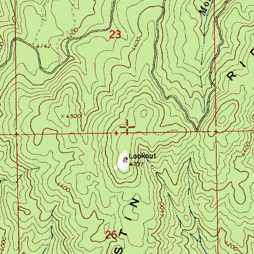 Topographic Map of Austin Ridge, ID