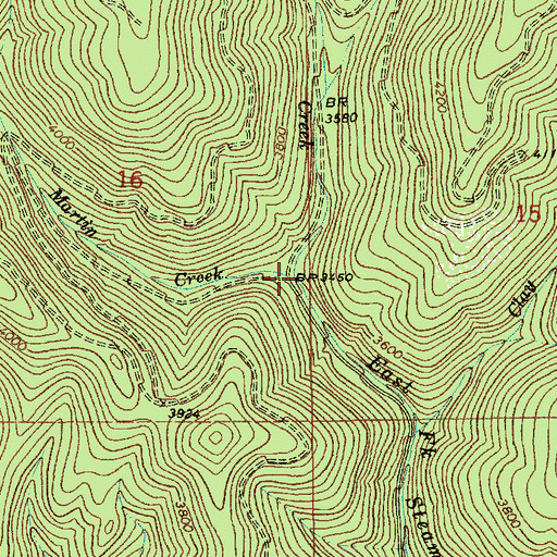 Topographic Map of Autumn Creek, ID
