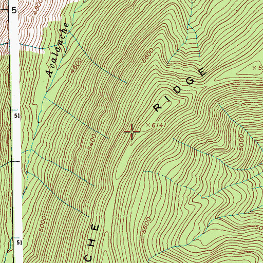 Topographic Map of Avalanche Ridge, ID
