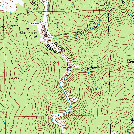 Topographic Map of Baboon Creek, ID