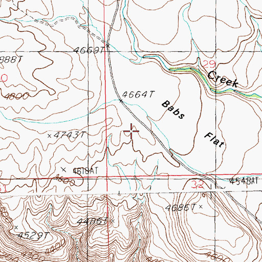 Topographic Map of Babs Flat, ID