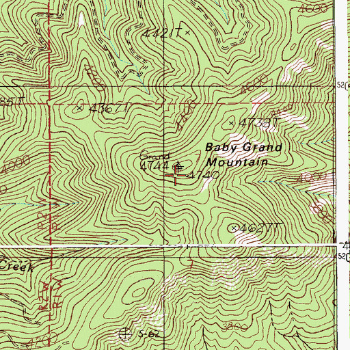 Topographic Map of Baby Grand Mountain, ID