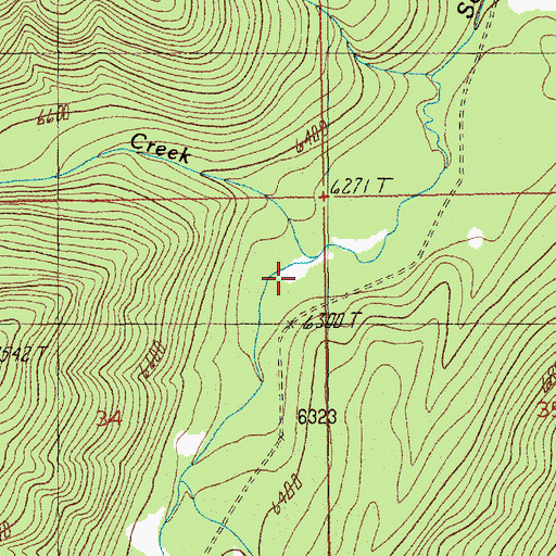 Topographic Map of Back Creek, ID