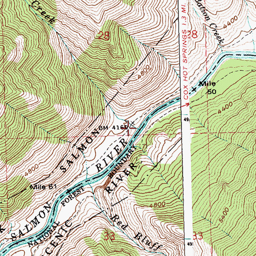Topographic Map of Bacon Creek, ID
