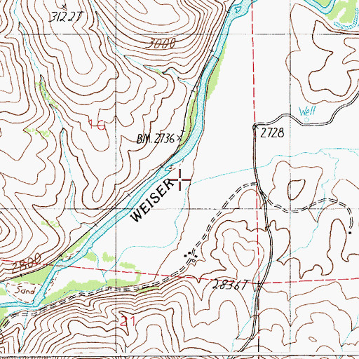 Topographic Map of Bacon Creek, ID