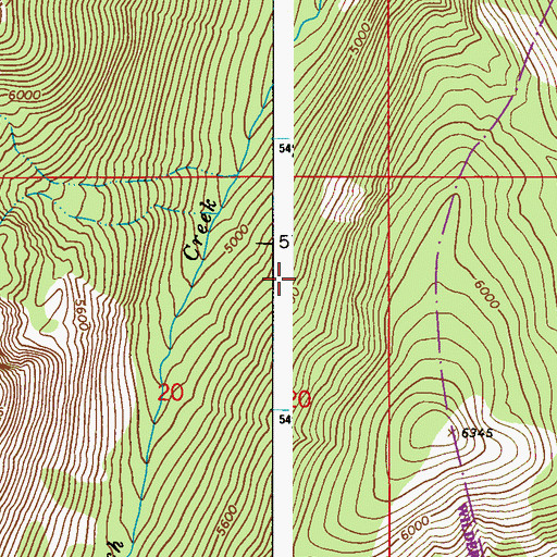 Topographic Map of Bad River, ID