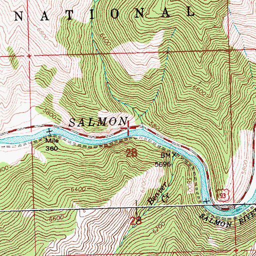 Topographic Map of Badger Creek, ID