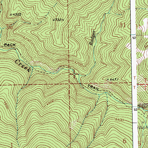 Topographic Map of Badger Creek, ID