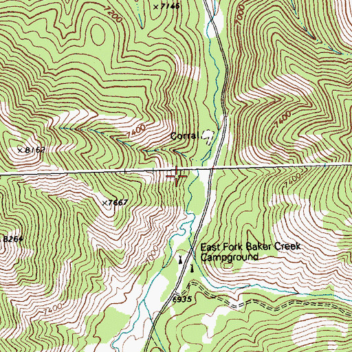 Topographic Map of Badger Gulch, ID