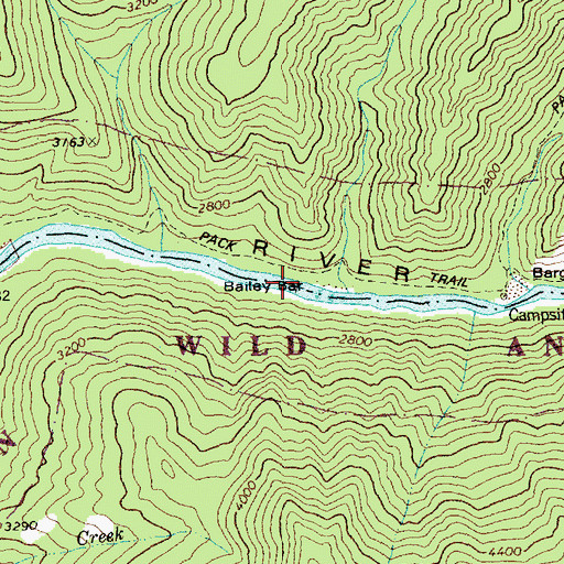 Topographic Map of Bailey Bar, ID