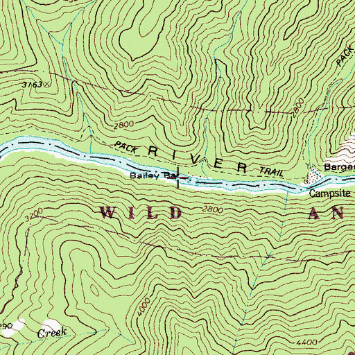 Topographic Map of Bailey Creek, ID
