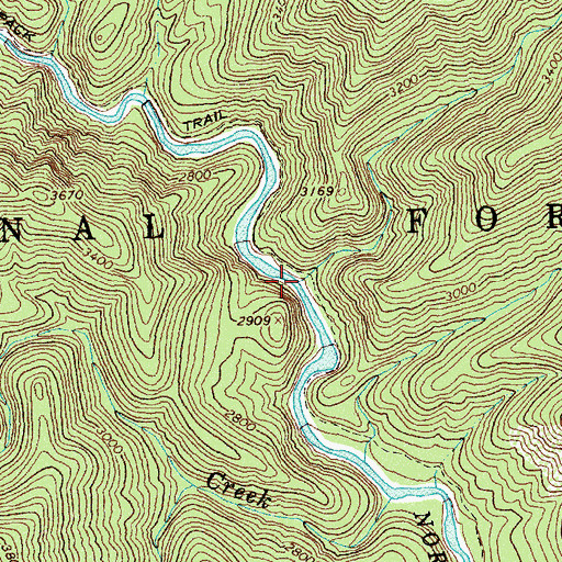 Topographic Map of Bailey Creek, ID