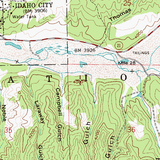 Topographic Map of Bairds Gulch, ID