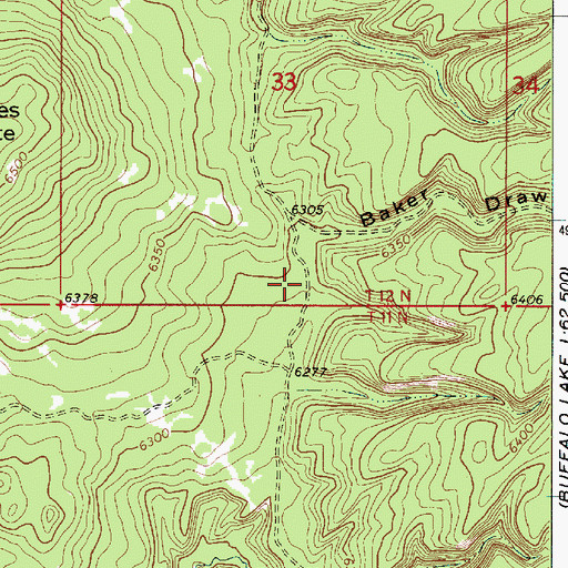 Topographic Map of Baker Draw, ID
