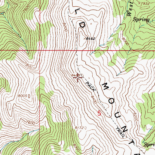 Topographic Map of Bald Mountain, ID