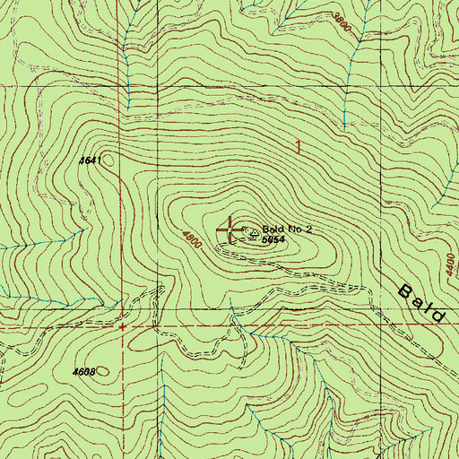 Topographic Map of Bald Mountain, ID