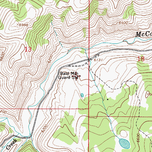 Topographic Map of Bald Mountain Guard Station, ID