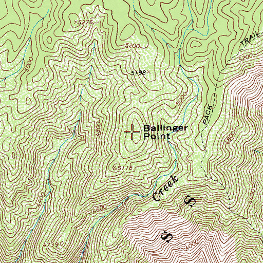 Topographic Map of Ballinger Point, ID