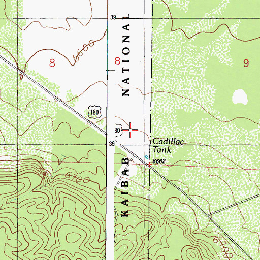 Topographic Map of Cadillac Tank, AZ